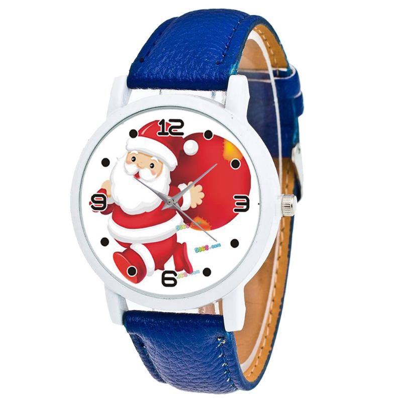 Tecknad Jultomte Och Presentmönster Söt Kid Watch Mode Barn Quartz Watch