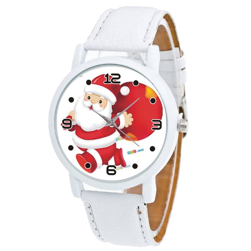 Tecknad Jultomte Och Presentmönster Söt Kid Watch Mode Barn Quartz Watch