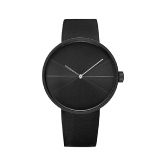 Turntable Simple Art Dial Läderrem Herr Casual Quartz Watch