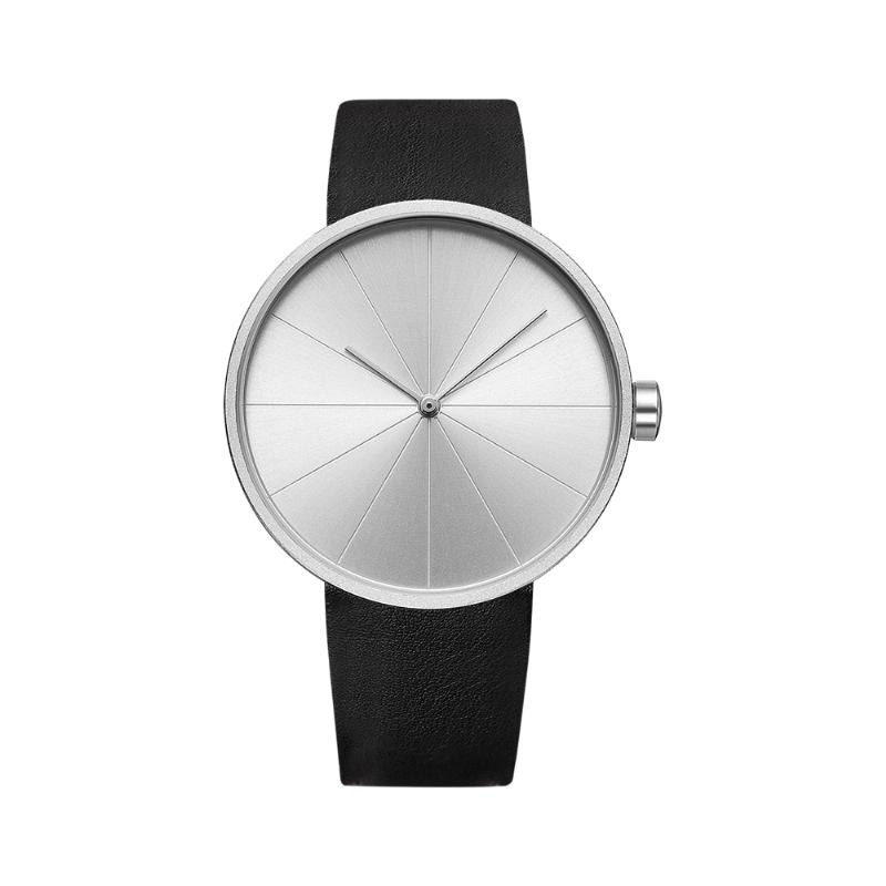 Turntable Simple Art Dial Läderrem Herr Casual Quartz Watch