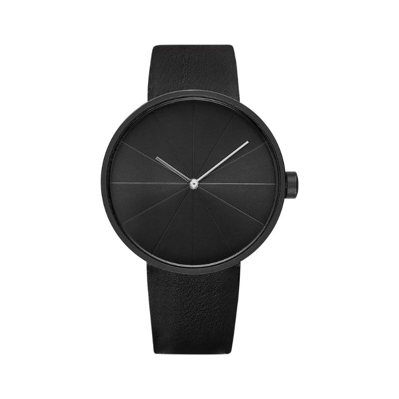 Turntable Simple Art Dial Läderrem Herr Casual Quartz Watch