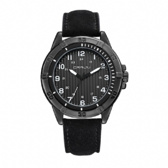 Vattentät Casual Style Herrarmbandsur Äkta Läderarmband Quartz Watch