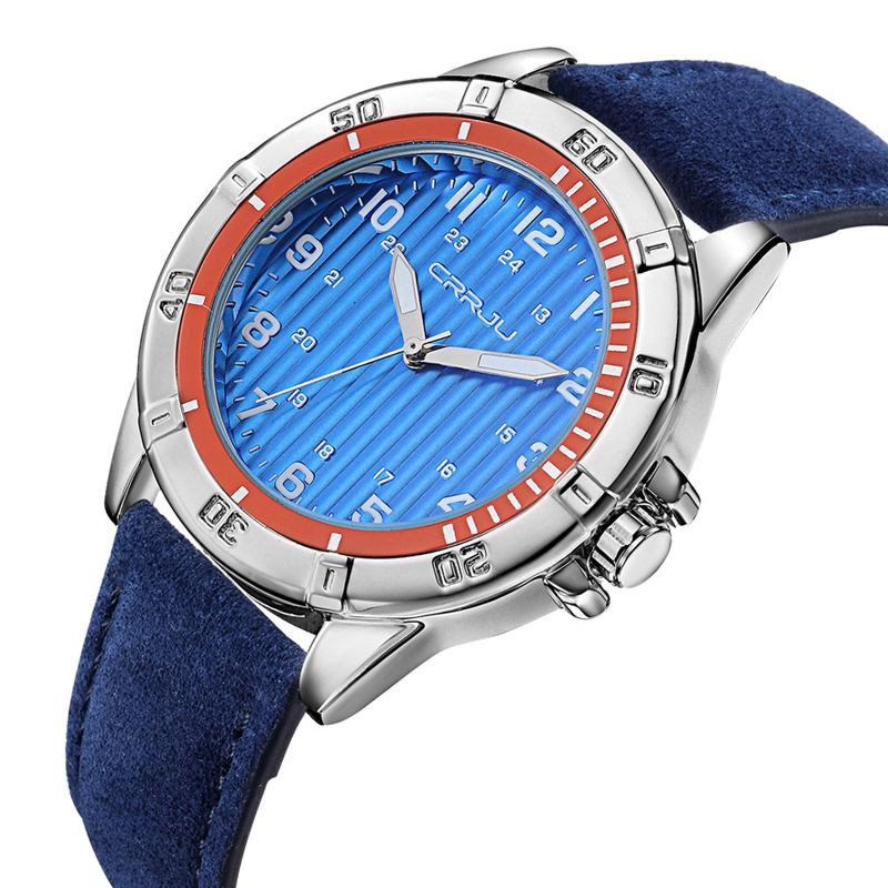 Vattentät Casual Style Herrarmbandsur Äkta Läderarmband Quartz Watch