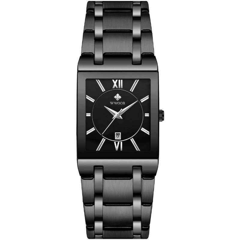 Vattentät Full Steel Business Style Män Watch Date Display Quartz Watch