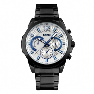 Vattentät Stoppur Display Datum Casual Style Bussiness Herr Quartz Watches