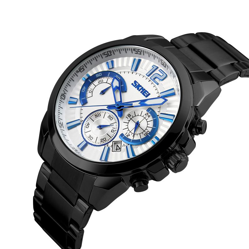 Vattentät Stoppur Display Datum Casual Style Bussiness Herr Quartz Watches