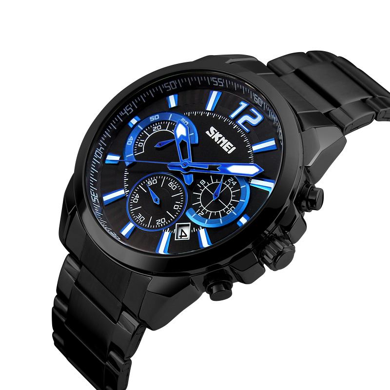 Vattentät Stoppur Display Datum Casual Style Bussiness Herr Quartz Watches