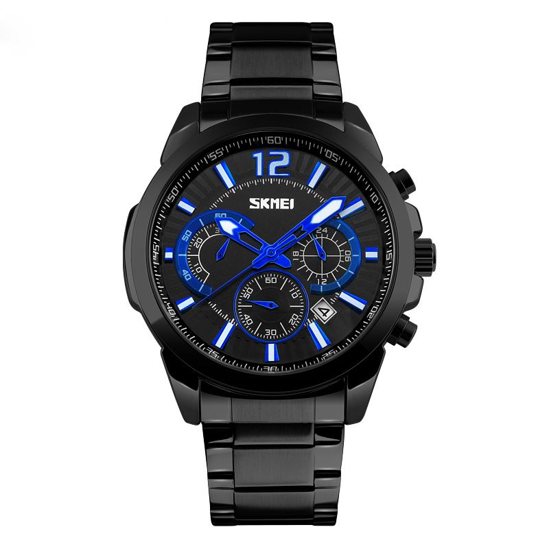 Vattentät Stoppur Display Datum Casual Style Bussiness Herr Quartz Watches