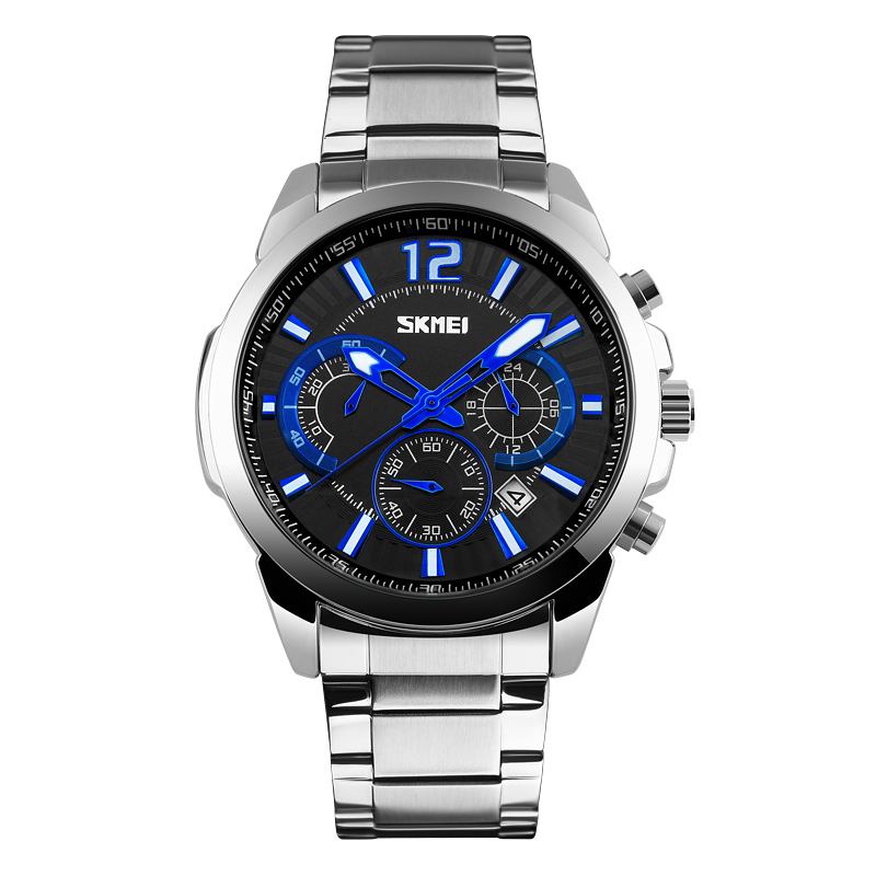 Vattentät Stoppur Display Datum Casual Style Bussiness Herr Quartz Watches