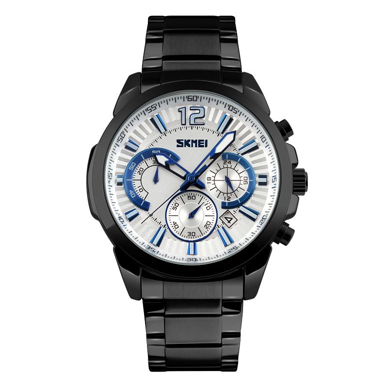 Vattentät Stoppur Display Datum Casual Style Bussiness Herr Quartz Watches