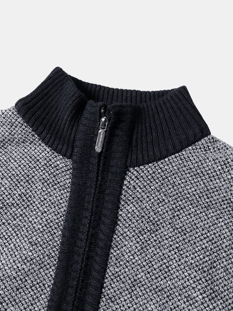 Knit Zip Front Slant Pocket Tjock Varma Ärmlösa Västar