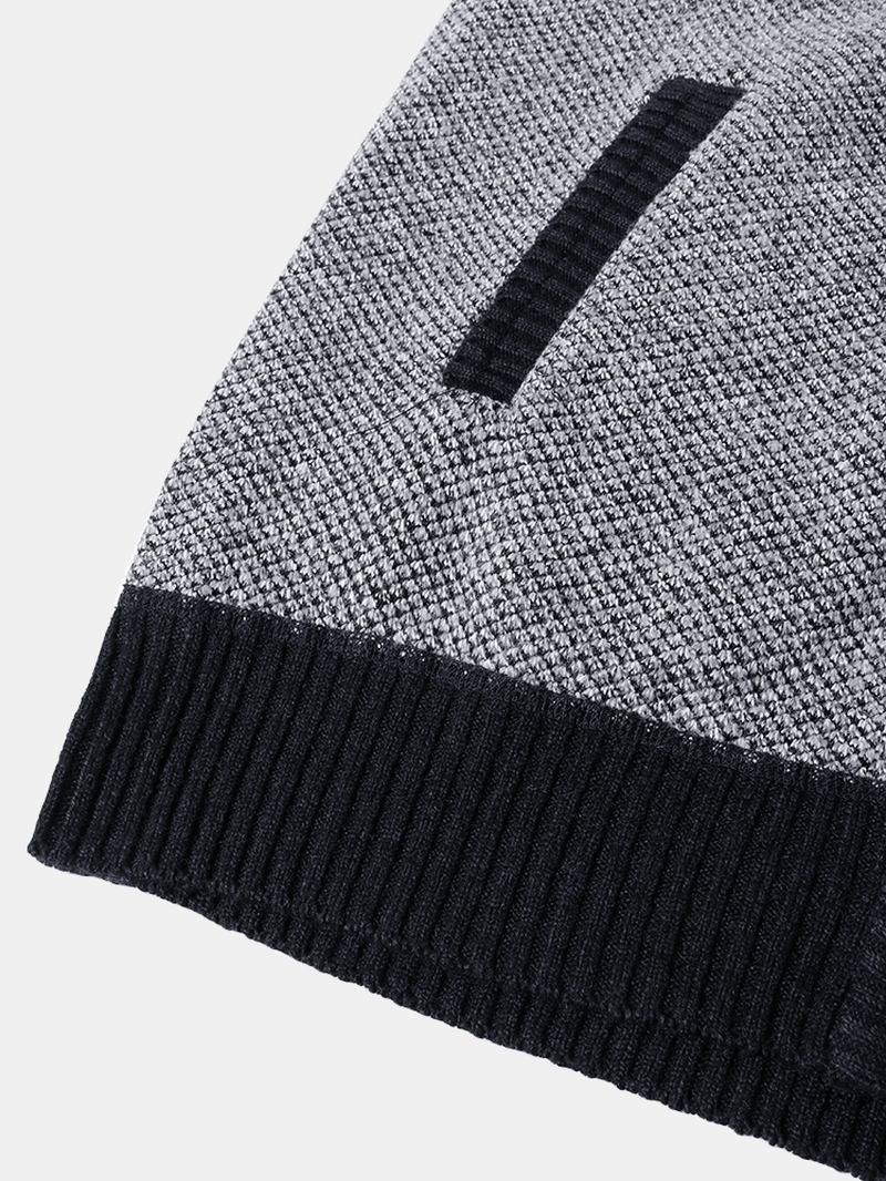 Knit Zip Front Slant Pocket Tjock Varma Ärmlösa Västar