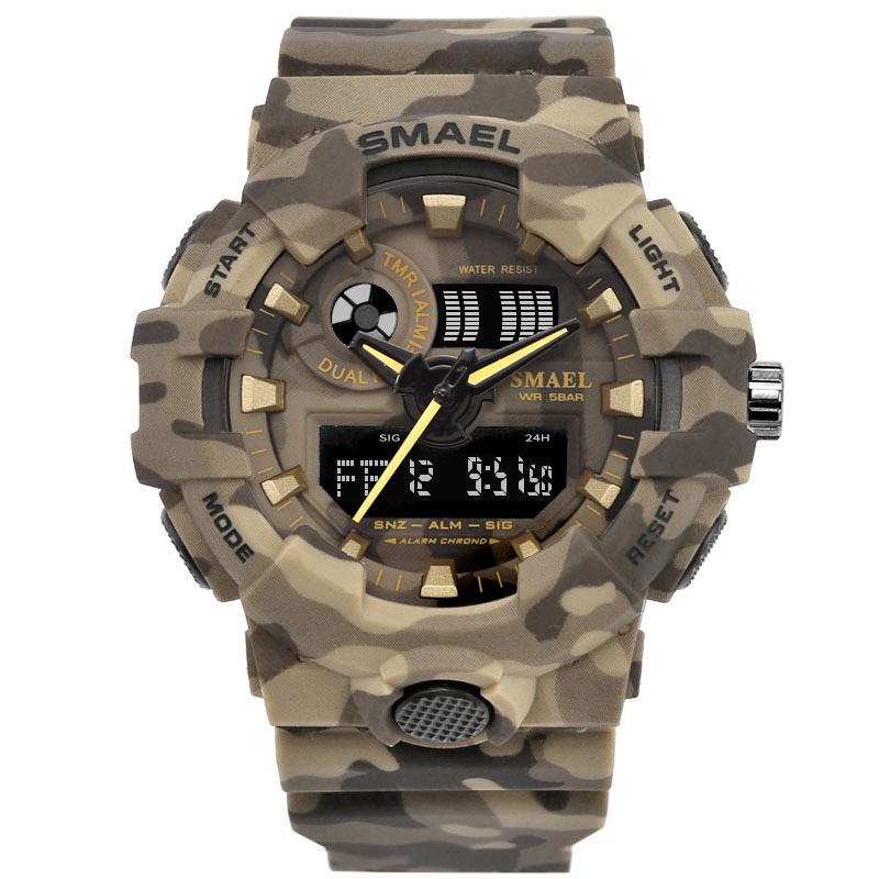 Digital Watch Camouflage Militray Dual Display Herr Sport Outdoor Armbandsur