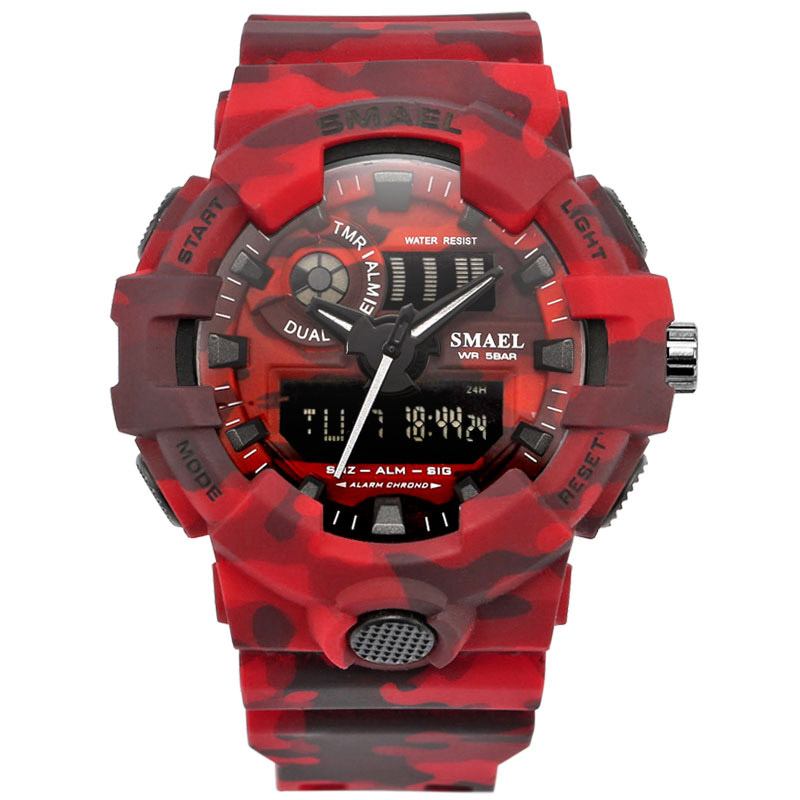 Digital Watch Camouflage Militray Dual Display Herr Sport Outdoor Armbandsur