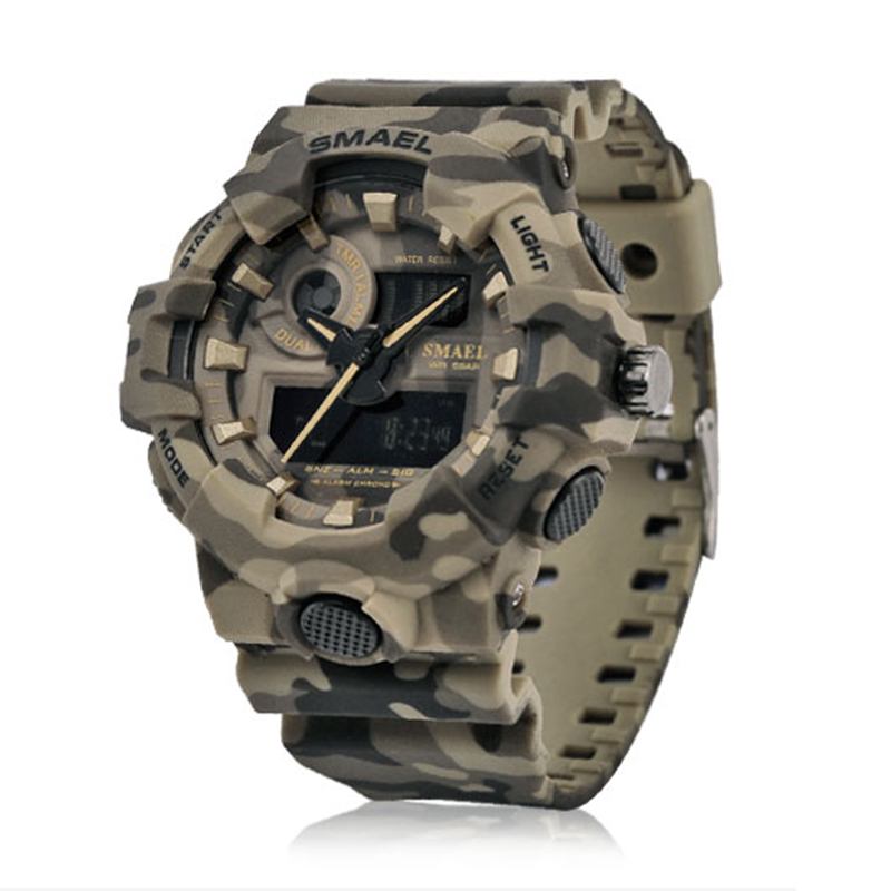 Digital Watch Camouflage Militray Dual Display Herr Sport Outdoor Armbandsur