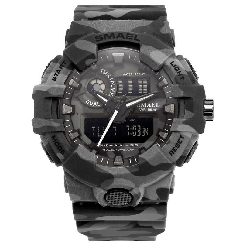 Digital Watch Camouflage Militray Dual Display Herr Sport Outdoor Armbandsur