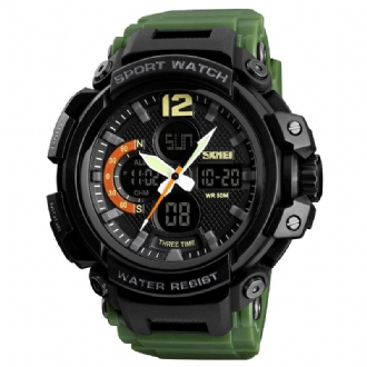 Digital Watch Dual Display Chronograph 3 Time Waterproof Alarm Digital Quartz Armbandsur