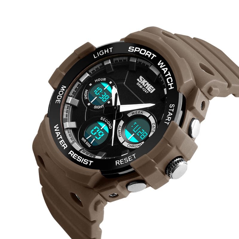 Dual Display Digital Watch Herr Luminous Chronograph Alarm Watch Outdoor Sport Watch