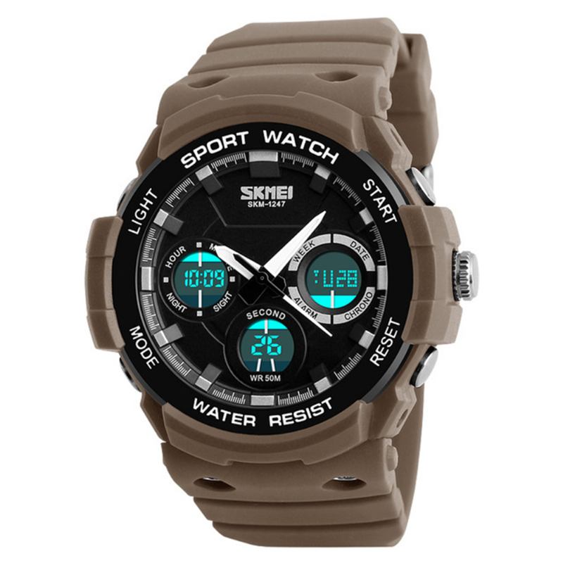 Dual Display Digital Watch Herr Luminous Chronograph Alarm Watch Outdoor Sport Watch