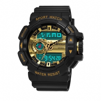 Luminous Display Candar Stoppur Herr Mode Sportklocka Dual Display Digital Watch