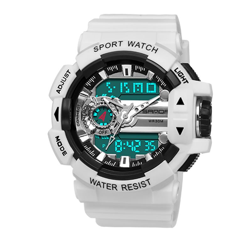 Luminous Display Candar Stoppur Herr Mode Sportklocka Dual Display Digital Watch