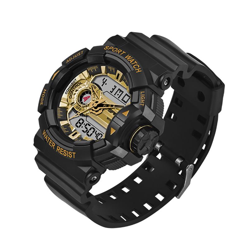 Luminous Display Candar Stoppur Herr Mode Sportklocka Dual Display Digital Watch