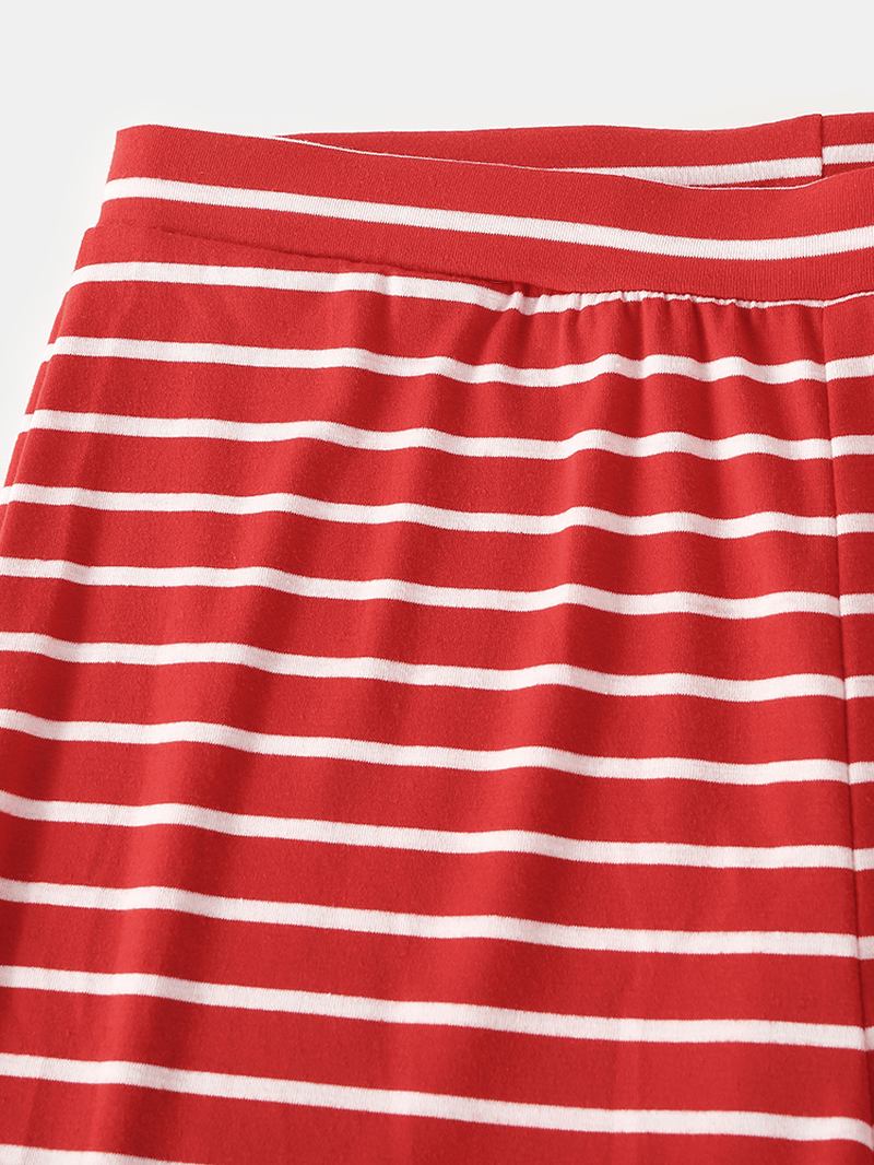 Dam Jul Raglan Ärmar Långärmad Pullover Stripe Joggerbyxor Mysigt Hem Tvådelat Pyjamasset