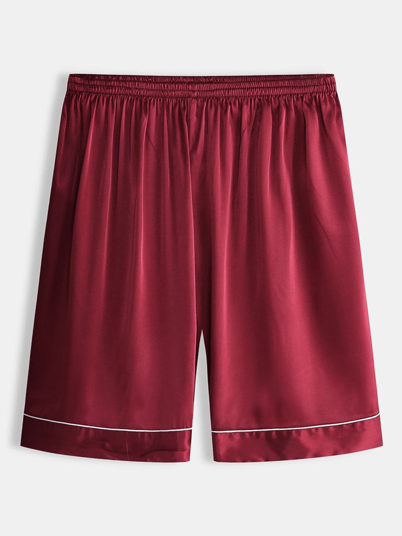 Herr Enfärgad Resår Midja Sovkläder Shorts Andas Hem Loungewear