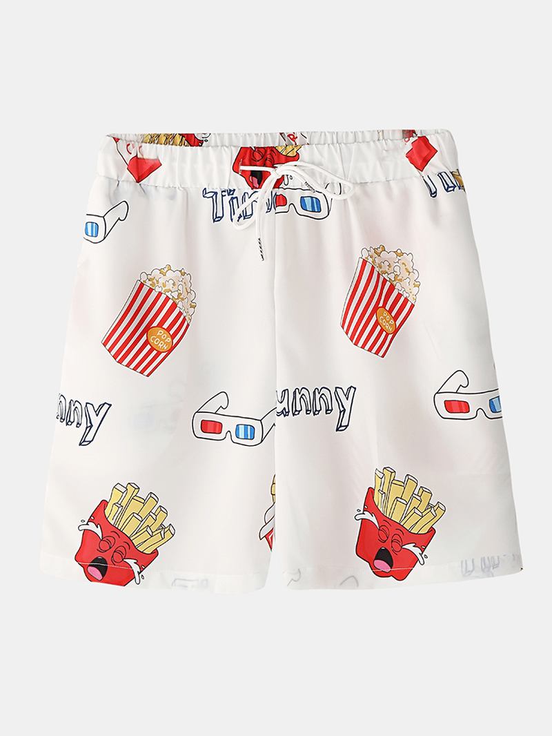 Herr Funny Fruit Hamburger Med Tryck Pyjamas Set Tvådelad Kortärmad Sommar Nattkläder