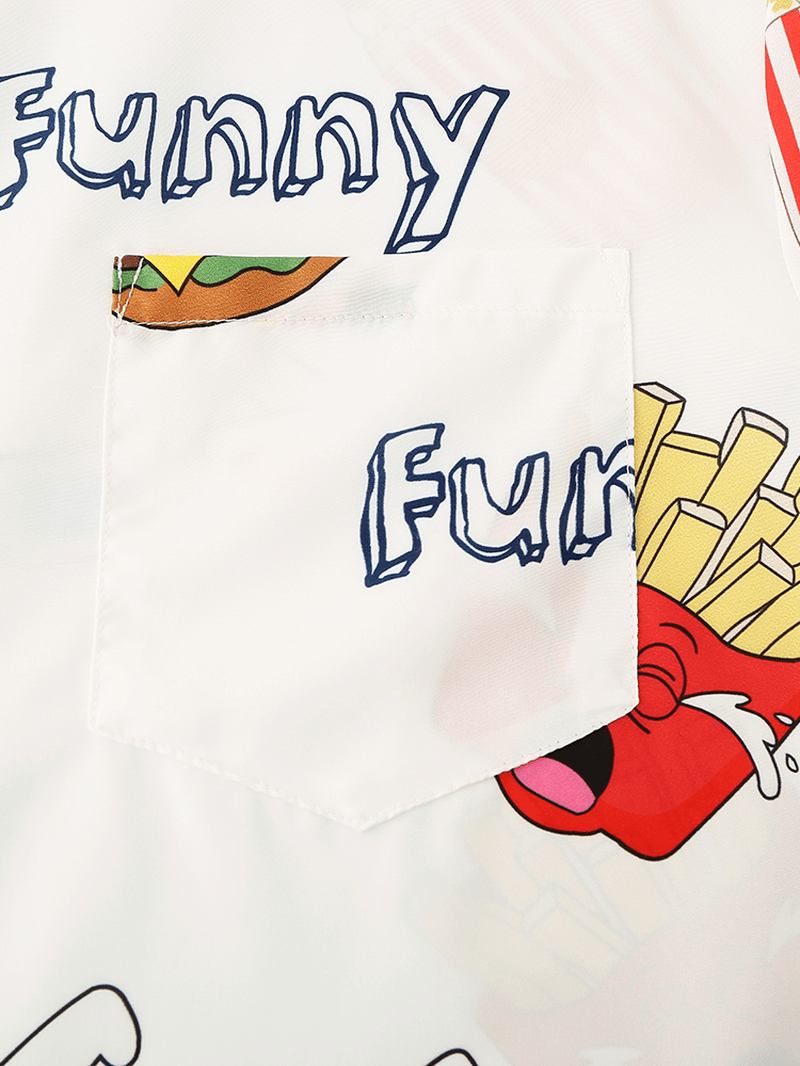 Herr Funny Fruit Hamburger Med Tryck Pyjamas Set Tvådelad Kortärmad Sommar Nattkläder