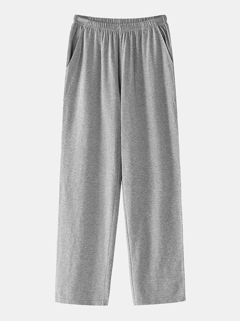 Herr Modal Stickad Långärmad Hooded Top Hem Casual Elastisk Waist Lounge Pyjamas Set