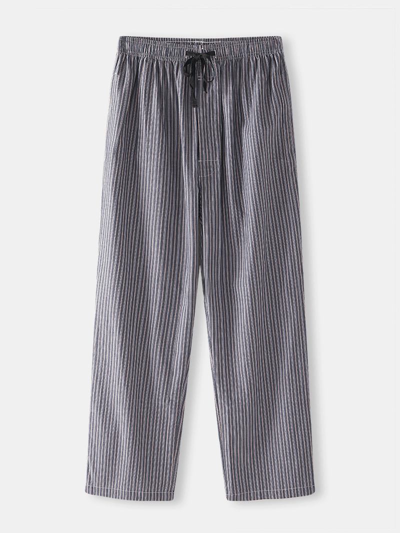 Herr Stripe Dragsko Pocket Hem Casual Pyjamas Byxor