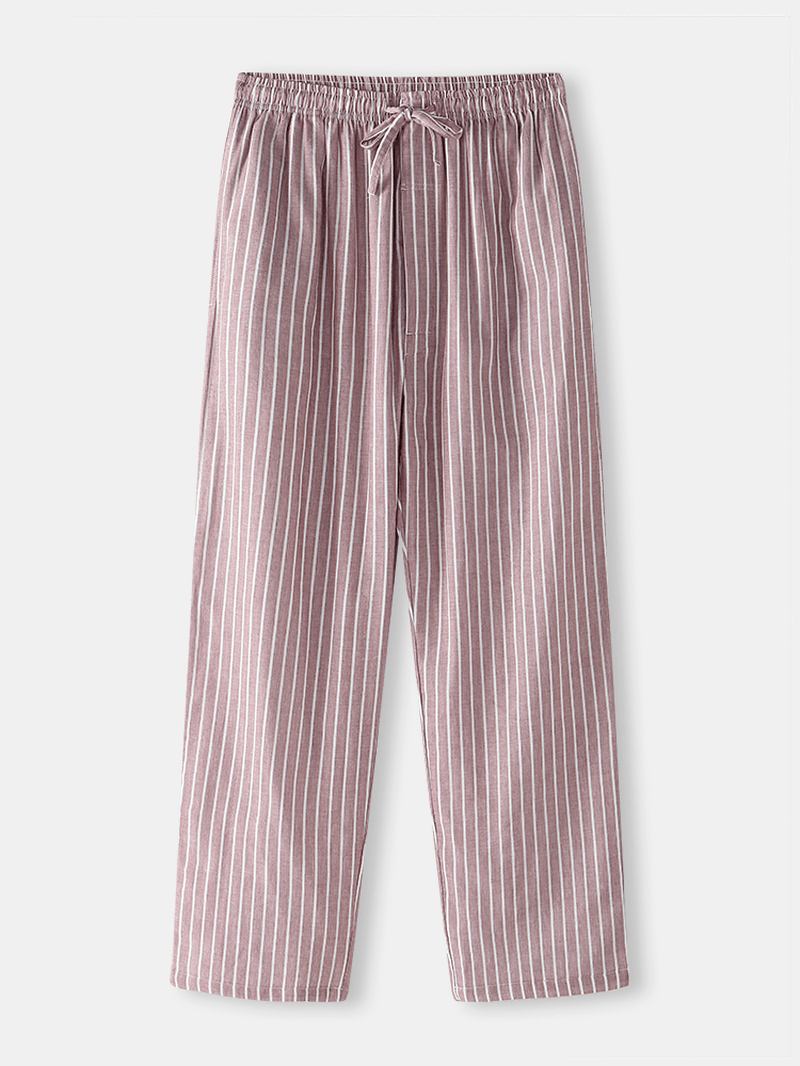 Herr Stripe Dragsko Pocket Hem Casual Pyjamas Byxor