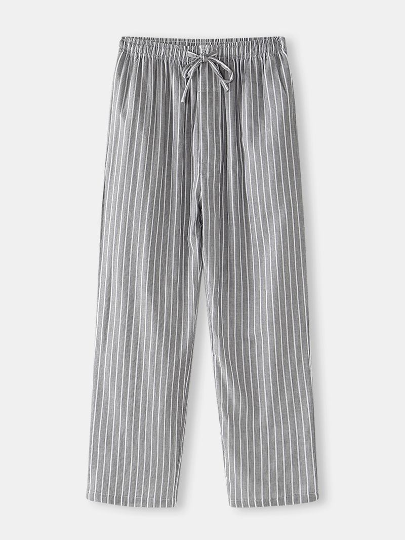 Herr Stripe Dragsko Pocket Hem Casual Pyjamas Byxor