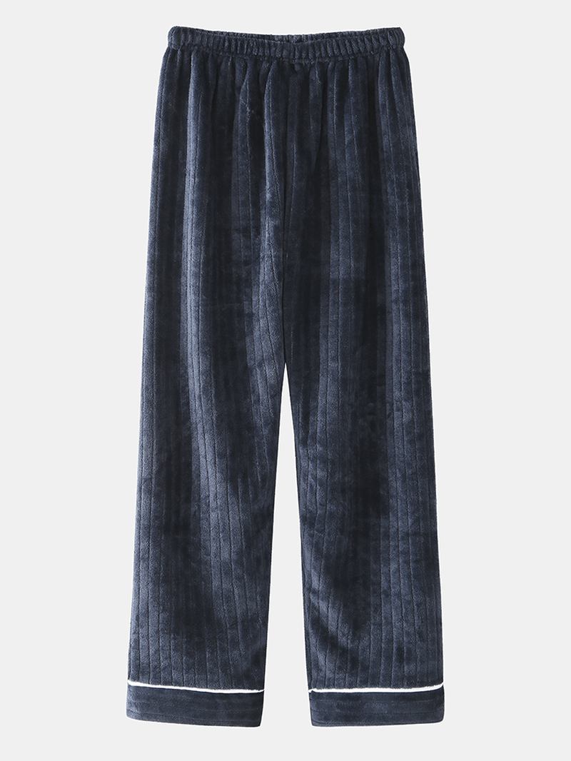 Herr Vinter Tjock Flanell Lapel Långärmad Homewear Warm Pyjamas Set