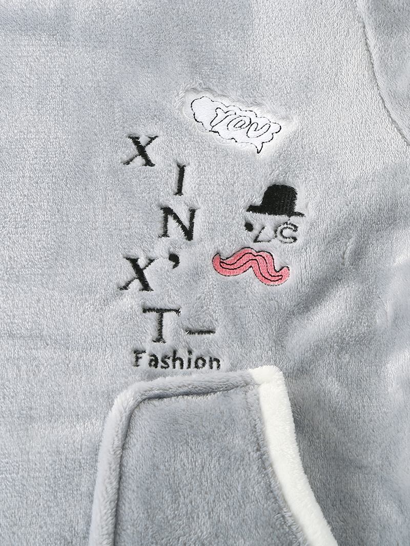 Kvinnor Flanell Letter Graphics Broderi Sweatshirts Elastiska Midja Byxor Hem Pyjamas Set