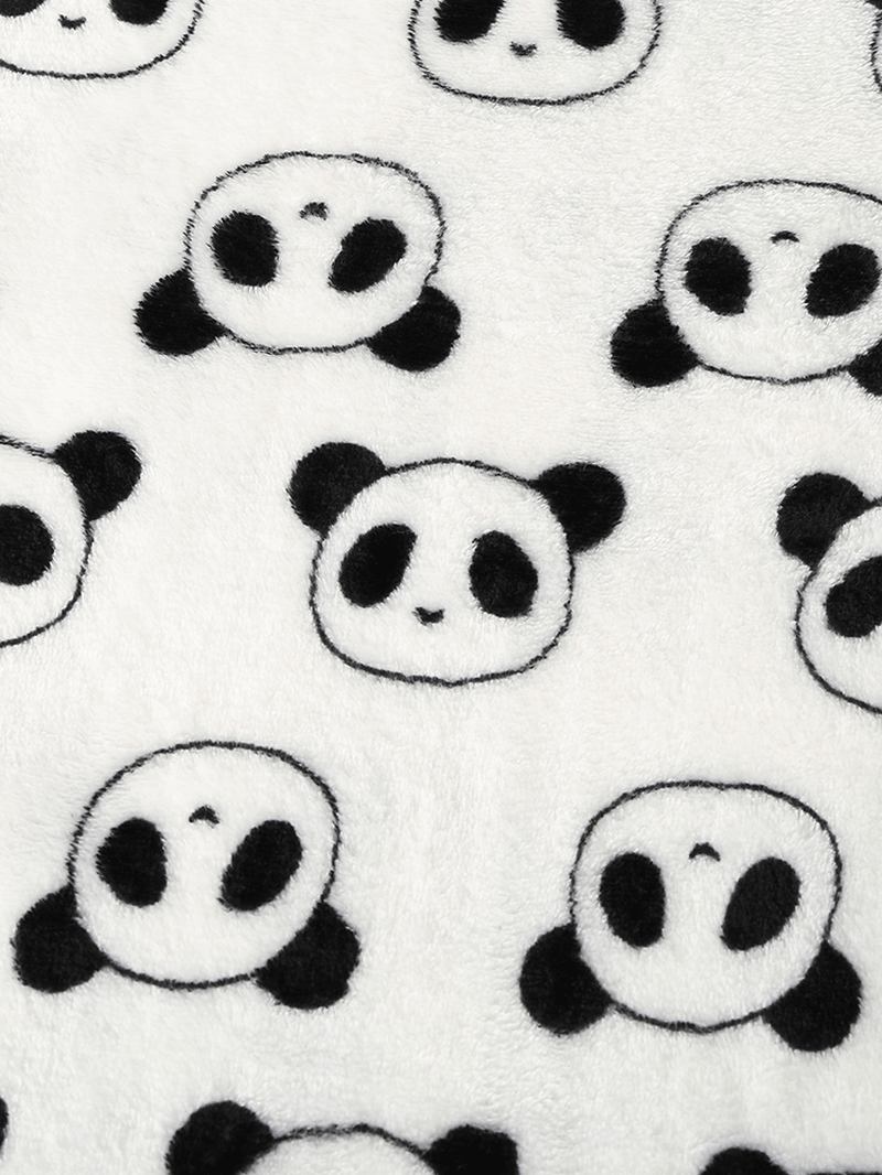 Kvinnor Över Hela Cartoon Panda Långärmad Plysch Varm Hem Pyjamas Set