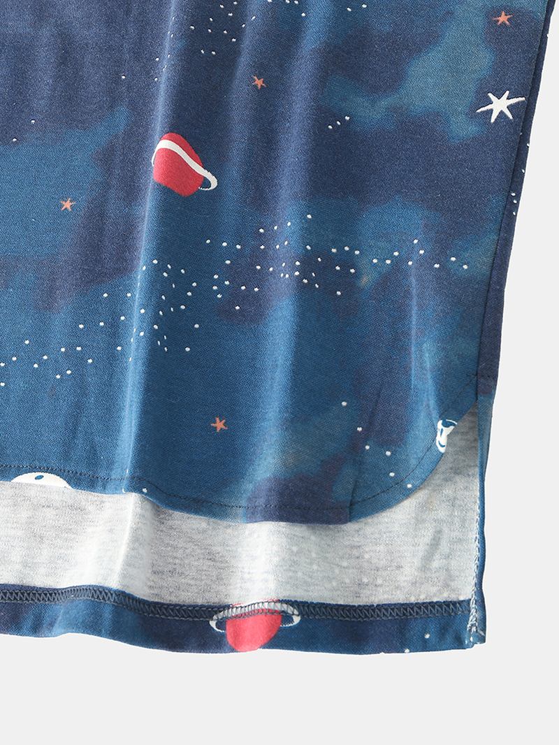 Kvinnor Starry Sky Med Tryck Söt Pullover Lös Elastisk Midja Cartoon Home Pyjamas Set