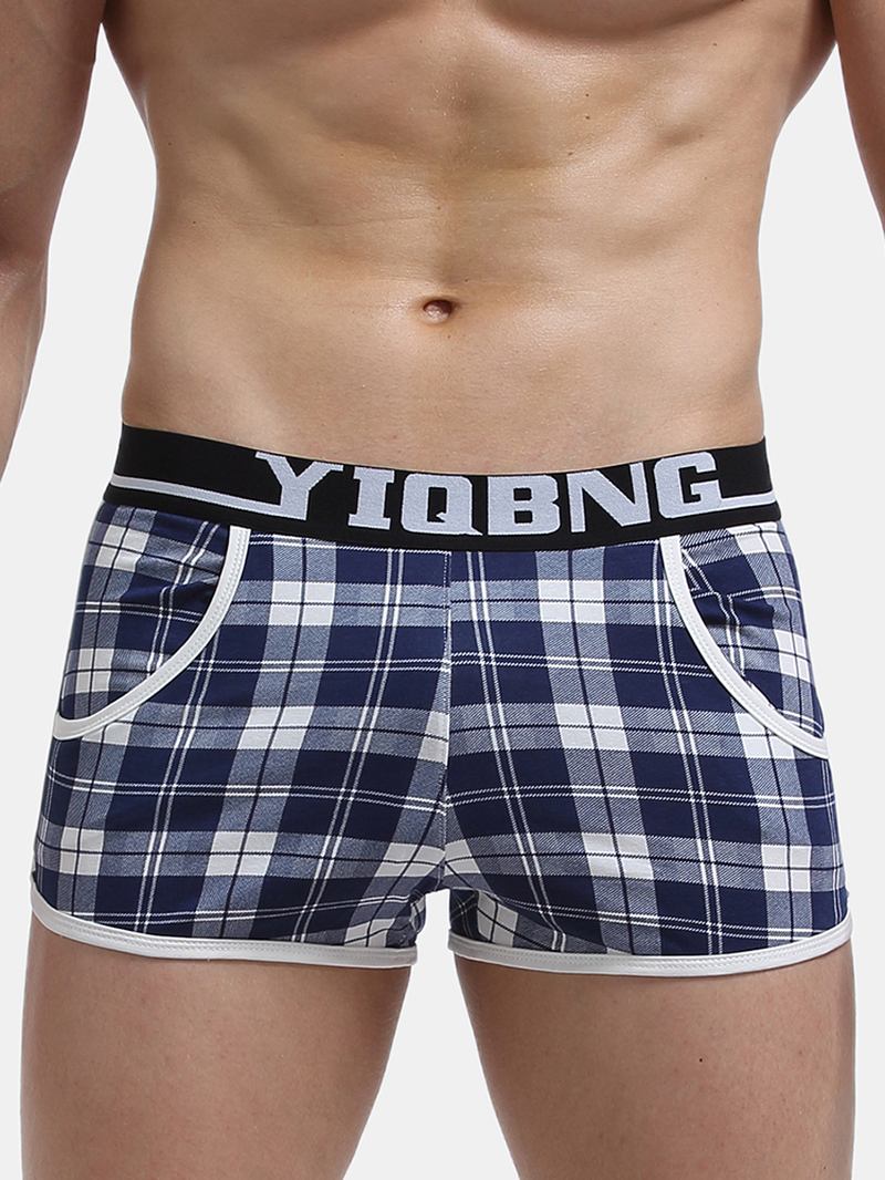 Man Bomull Lös Andas Boxer Stickad Beach Sleepwear P