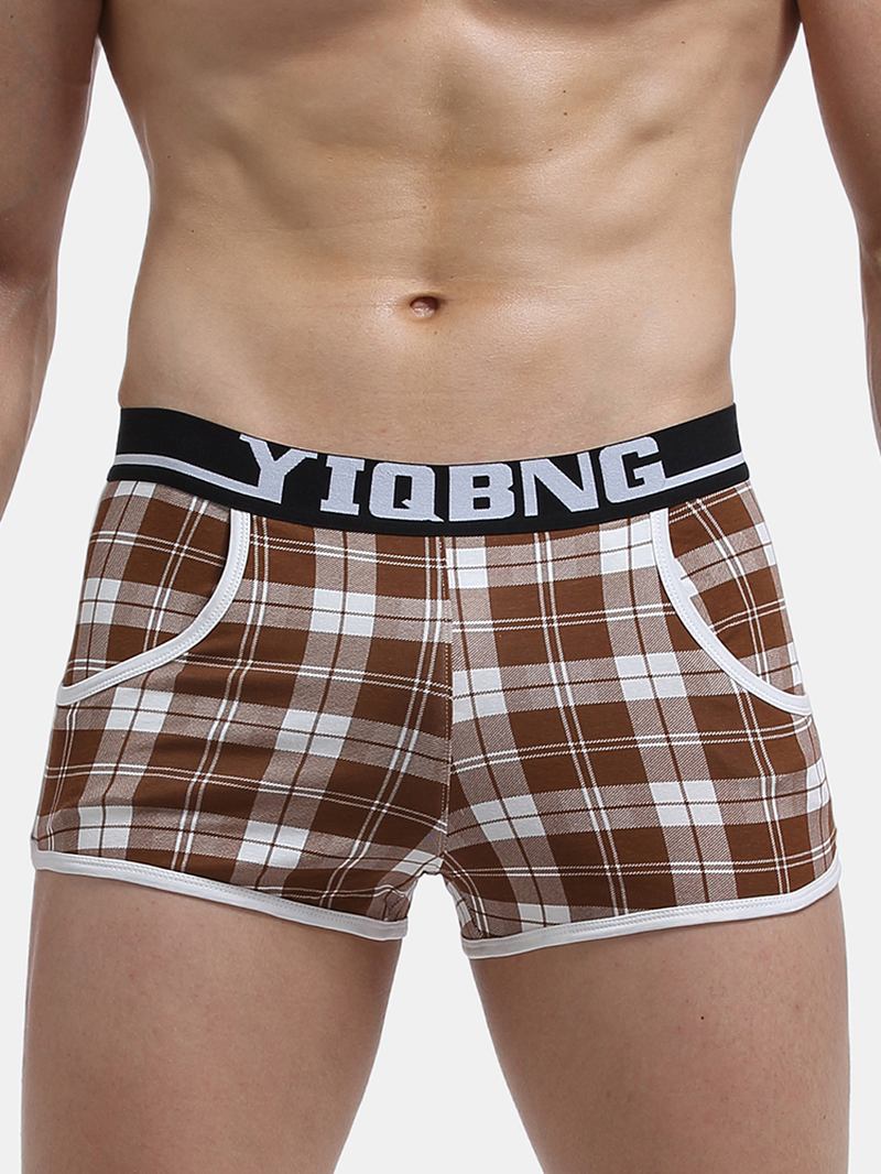 Man Bomull Lös Andas Boxer Stickad Beach Sleepwear P