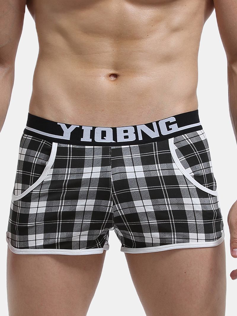 Man Bomull Lös Andas Boxer Stickad Beach Sleepwear P