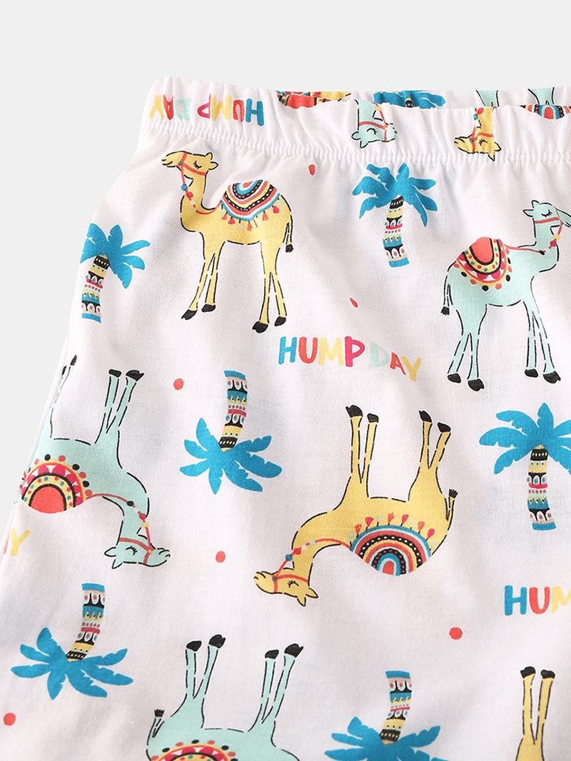 Plus Size Kvinnor Rolig Cartoon Animal Alpaca Med Tryck Kortärmad Softies Hem Pyjamas Set