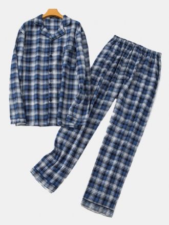 Rutig Bomull Varm Pyjamasset