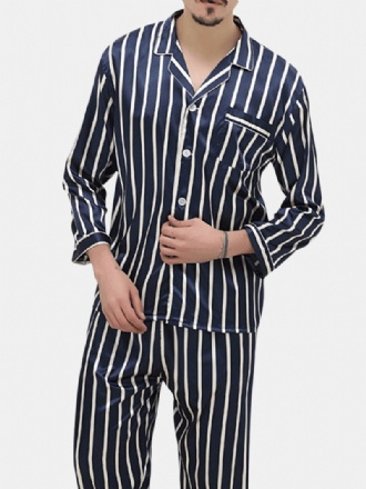 Stripes Med Tryck Pyjamas Sets