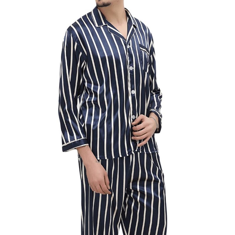 Stripes Med Tryck Pyjamas Sets