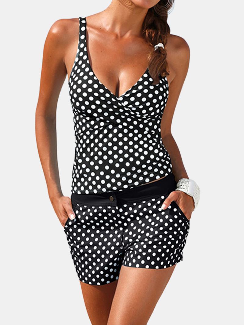 Dam Polka Dot Breda Remmar Twisted Cover Belly Tankini