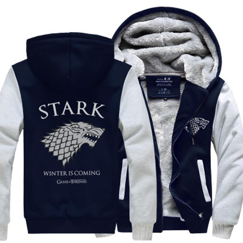 Fleece Thicken Sweatshirt Märke Märke Högkvalitetsjackor Kappa Herrtröja Game Of Thrones House