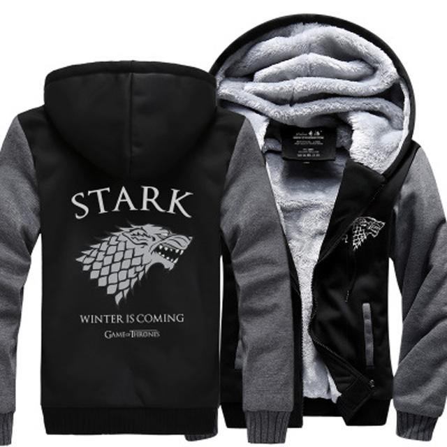 Fleece Thicken Sweatshirt Märke Märke Högkvalitetsjackor Kappa Herrtröja Game Of Thrones House