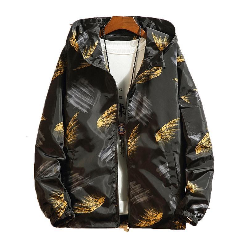 Jackor Herr Huvjacka Mode Hip Hop Streetwear Bomberjacka Herr College Student Windbreaker Herr Coat