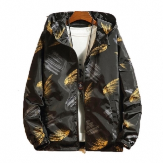 Jackor Herr Huvjacka Mode Hip Hop Streetwear Bomberjacka Herr College Student Windbreaker Herr Coat